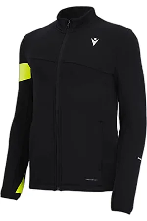macron Męski sweter Run Fcc Amos 3D Stretch Full Zip Man Blk/Nyel Bluza, czarno-żółty, M