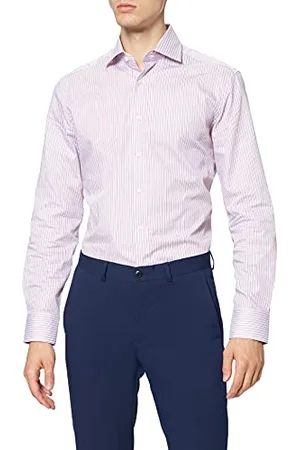 Hackett Męska Twill Two Col Str koszula, 8 biały/czerwony, 70