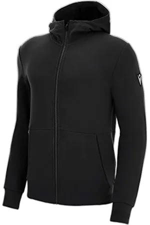 macron Męska bluza z kapturem Athleisure Fcc Fargo na całej długości z zamkiem błyskawicznym Blk Man Bluza, czarna, M, , M
