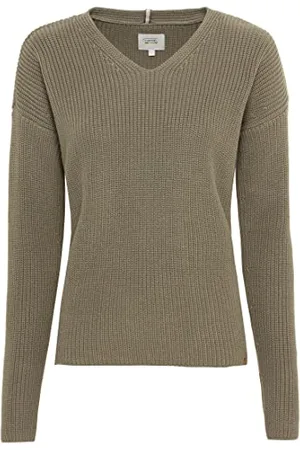 Camel Active Damski sweter z dekoltem w serek z czystej bawełny, , L