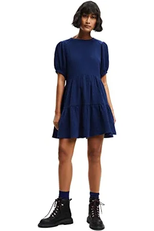 Desigual Damska sukienka Vest_Luna, 5010 ROYAL Casual Dress, niebieska, M