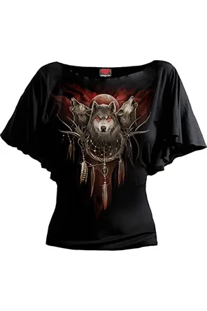 Spiral Cry of The Wolf damska koszulka czarna Everyday Goth, Gothic, Rockwear, Wikingowie, , XXL