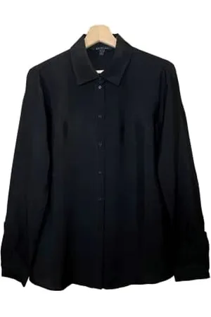 Armani Exchange Damska Essential, Soft Touch, Classic Style, Back Metal Plate Logo Button Down Shirt, czarny, M
