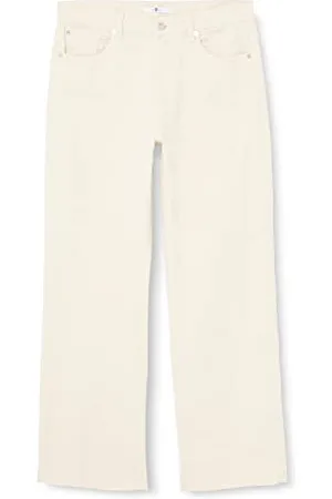7 for all Mankind Damskie spodnie TESS z dżinsami Raw Cut, białe, regularne