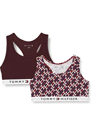Tommy Hilfiger Biustonosz dziewczęcy, Monogram/Deep Burgundy, 8 lat