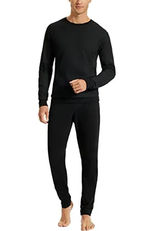 Schiesser Herren Schlafanzug Set Shirt und Hose lang mit Bündchen - Nachtwäsche