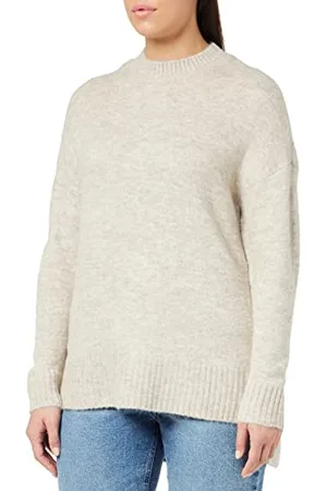 VERO MODA Bestseller A/S Damska bluza VMLEFILE Oversize Boxy Bluuse GA NOOS sweter, brzoza/szczegóły: W. Melange, XXL, , XXL