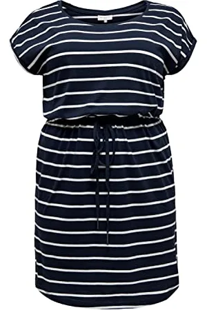 ONLY Carmakoma NOS Damska sukienka Carapril Ss Knee Stripe Noos, , M