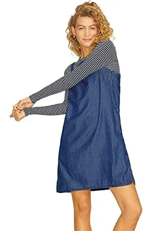JACK & JONES JACK&JONES JXNIKITA Chambray SN Casual Dress, Medium Blue Denim, S