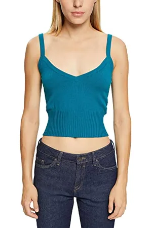 ESPRIT Edc by Damski sweter 092CC1I328, 455/TEAL Blue, L