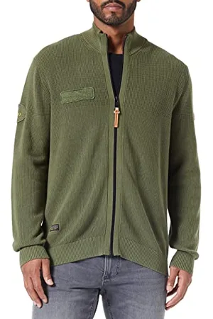 Camel Active Męska kurtka z dzianiny 409525/8K13, Olive Brown, S