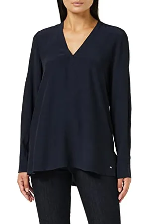 Tommy Hilfiger Damska bluzka z wiskozy i dekoltem w serek, , 58