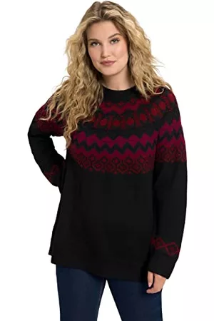 Ulla Popken Damski sweter z motywem norweskim, waniliowy, 46/48, vanille, 46-48