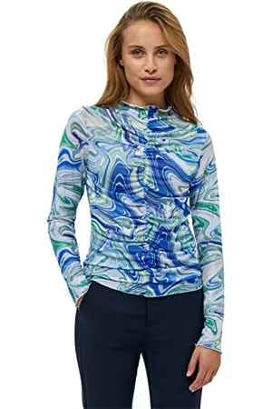 Minus Damska koszulka Jamia LS koszulka, limonkowa zielona wir pr, 8, Lime Green Swirl Pr, 34