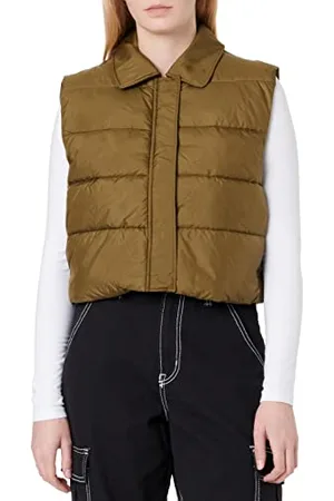 JACK & JONES JACK&JONES Damska kamizelka z recyklingu z wyściółką Vest SN z recyklingu, ciemnooliwkowa, XL, , XL