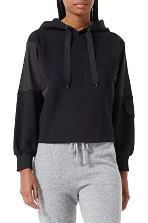 Sisley Bluza damska W/Hood 322WL200C Sweatshirt, Black 100, XS