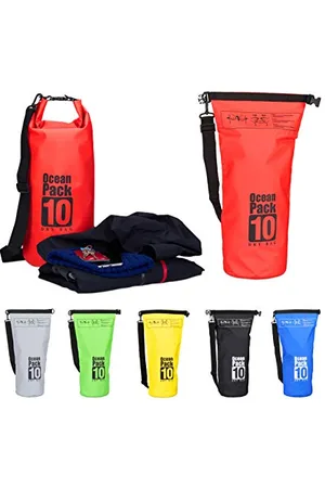 Relaxdays Ocean Pack 10 l, wodoszczelna torba Dry Bag, ultralekki worek do żeglowania, raftingu, jazdy na nartach, , 0.5 x 30 x 56 cm, 10 L, Sportowy, funkcjonalny