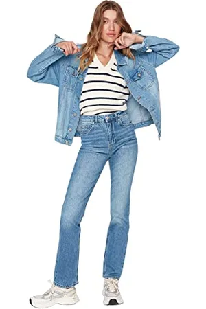 Trendyol Damskie jeansy Flare, niebieskie, 34, , 60