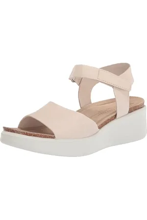 Ecco Kobiety Flowt Wedge Cork Sandały, Beżowy, 38/38.5 EU