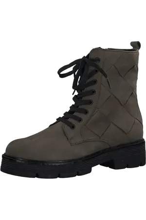 Marco Tozzi Damskie 2-25223-29 skórzane buty sznurowane botki, oliwkowe Comb, 39 EU