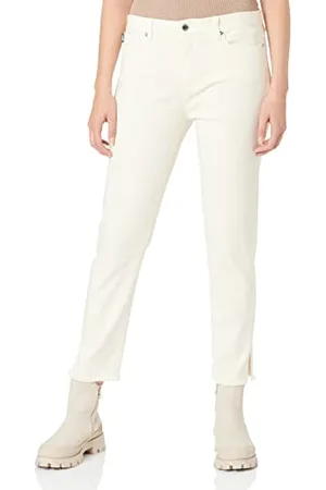 Moschino Cropped Bull z logo Heart Back Tag Spodnie damskie, , 32