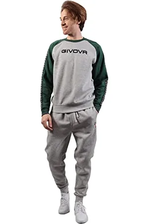 Givova Męski zestaw sportowy, Szary/zielony (Grey Light Melange/Green), XS