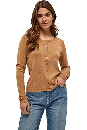 Minus 33 Damski sweter z kardigan New Laura, Melanż migdałowy, XL
