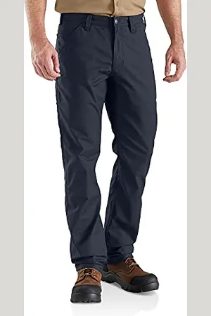 Carhartt Męskie spodnie robocze Rugged Flex Relaxed Fit Canvas, niebieski morski, 36