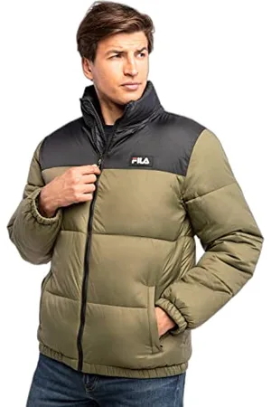 Fila Męska kurtka SOLLER Puff Jacket, Burnt Olive-Black, XL