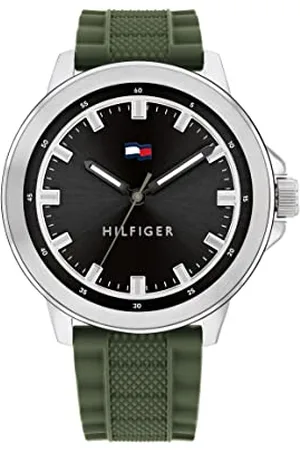 Tommy Hilfiger Analogowy zegarek kwarcowy dla mężczyzn z zieloną silikonową bransoletką - 1792021, , pasek