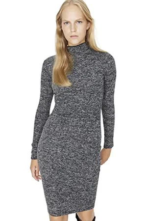 Trendyol Damska sukienka midi bodycon, czarna, M, , M