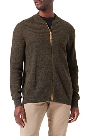 Camel Active Męska Kurtka z Dzianiny 409525/8K03, Olive Brown, S