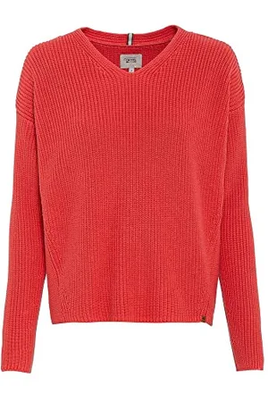 Camel Active Damski sweter z dekoltem w serek z czystej bawełny, , XL