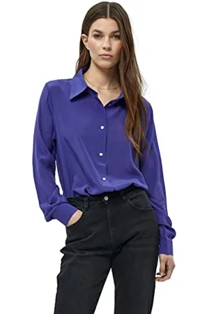 Minus Damska koszula Caty Silk 2, królewski niebieski, 18, Królewski błękit, 44