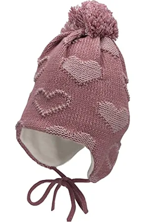 Sterntaler Dziewczęca GOTS czapka z pomponem w kształcie serca, liliowa, 41