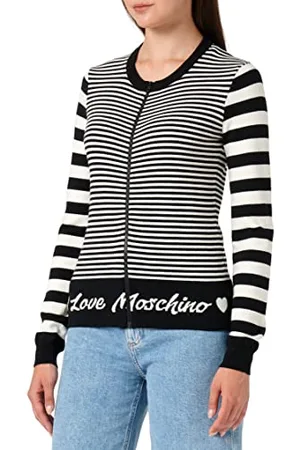 Moschino Damska kurtka wełniana, zapinana na zamek błyskawiczny, biała, 46