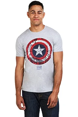 Marvel Męska koszulka Captain America Ca Comic Shield, , XXL