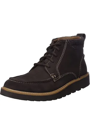 Clarks Męskie buty Barnes Mid Fashion Boot, Dark Brown Suede, 43 EU