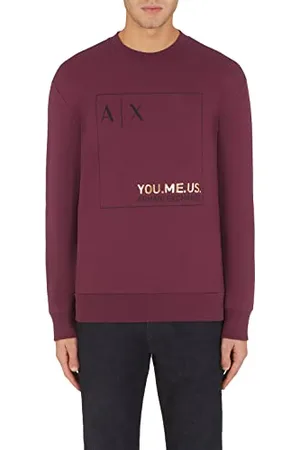 Armani Exchange Męski długi rękaw, logo na przodzie, okrągły dekolt, , duży
