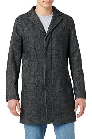 SELECTED SELETED HOMME Męski płaszcz Slhhagen W B Noos, Ciemnoszary, wzór: sól/pieprz, XL