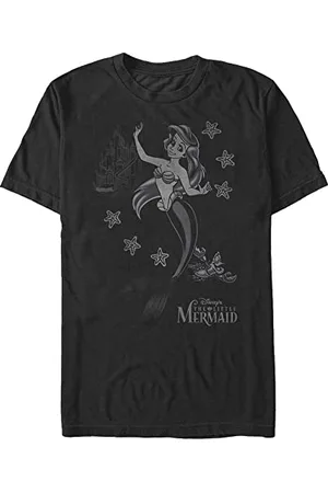 Disney Unisex The Little Mermaid-Ariel Flash Organic Short Sleeve T-Shirt, Black, S, , S
