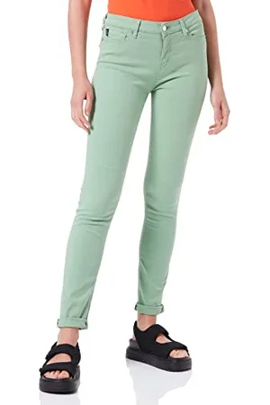 Moschino Damskie spodnie skinny ze stretchu Lyocell Gabardyna, , 26