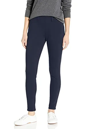 Amazon Damskie ciągnięte Jegginsy dzianinowe (dostępne w rozmiarze plus), granatowe, XL