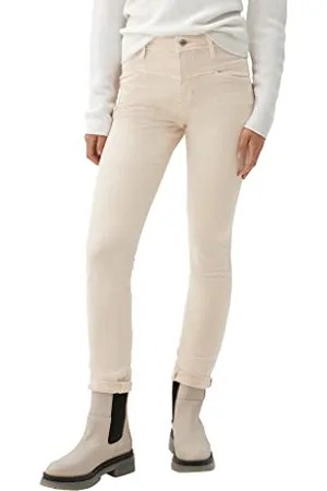 QS by s.Oliver Damskie dżinsy, Betsy Slim Fit, beżowe, 36/34