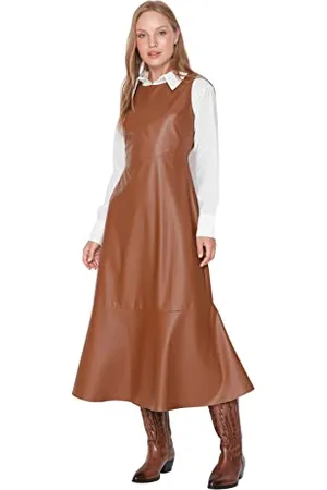 Trendyol Damska sukienka maxi standardowa, tkana sukienka, , 64