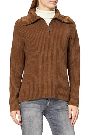 Object Damski sweter objrachel L/S Knit Sweter Noos Sweter z golfem, Sepia/Szczegóły: Melange, XS