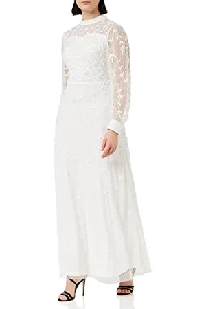 Frock and Frill Damska sukienka zdobiona specjalna okazja, biała, 10, , 36