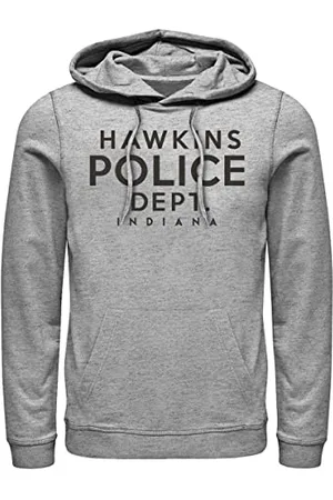 Stranger Things Unisex Hawkins Police Department Hoodie Hooded Bluza, Heather Grey, S, , S