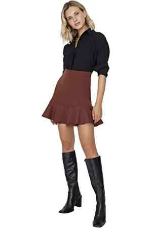 Trendyol Frau Basics mini spódniczka z falbankami syreny, , 42