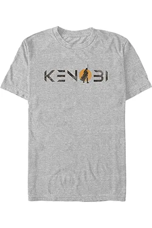 STAR WARS Unisex Kenobi Single Sun Logo Organic Short Sleeve T-shirt z krótkim rękawem, melanż, szary, L, , L